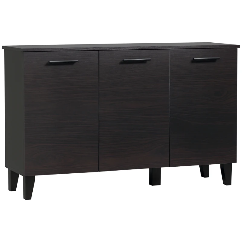 HOMCOM Sideboard Buffet Cabinet, Kitchen Cabinet with Adjustable Shelf, Coffee Bar Cabinet, Dark Walnut