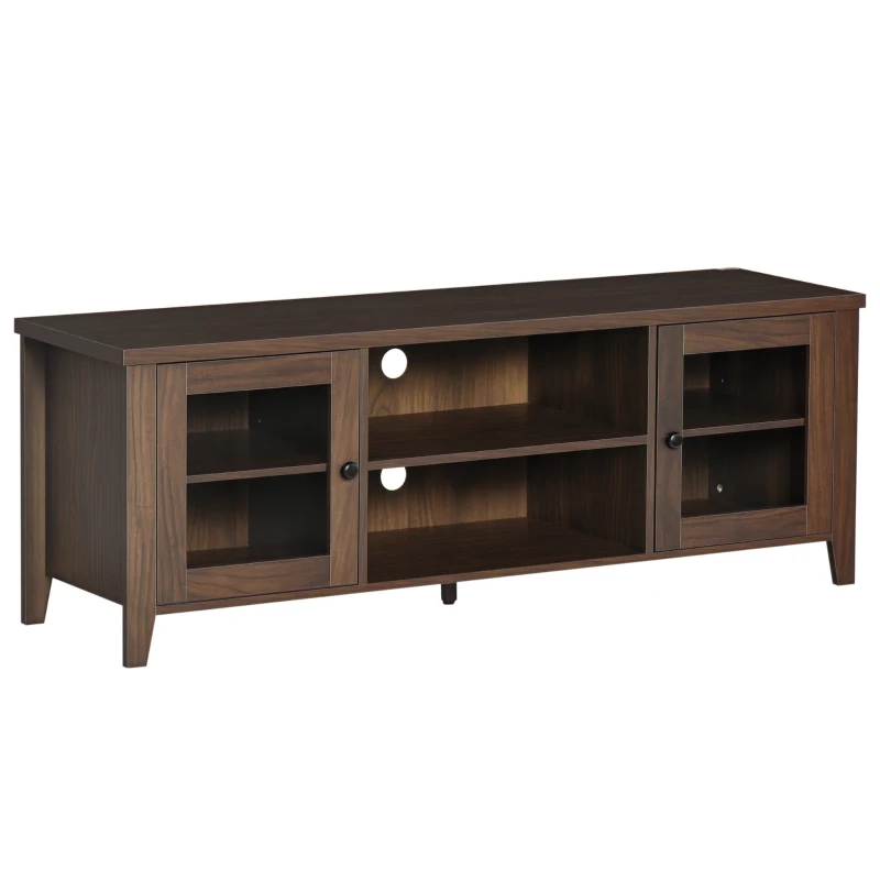 HOMCOM Modern TV Stand, Entertainment Center with Shelves and Cabinets for Flatscreen TVs up to 60" for Bedroom, Living Room, Coffee