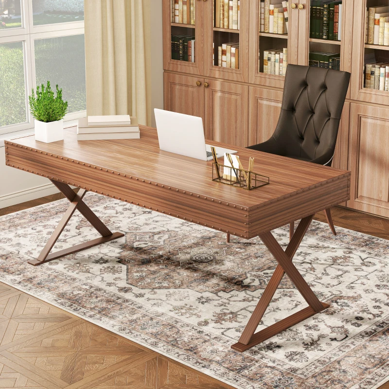 HOMCOM 4x6 Area Rug, Vintage Machine Washable Rug, Non-Slip Floor Carpet for Living Room, Bedroom, Dining Room, Tan