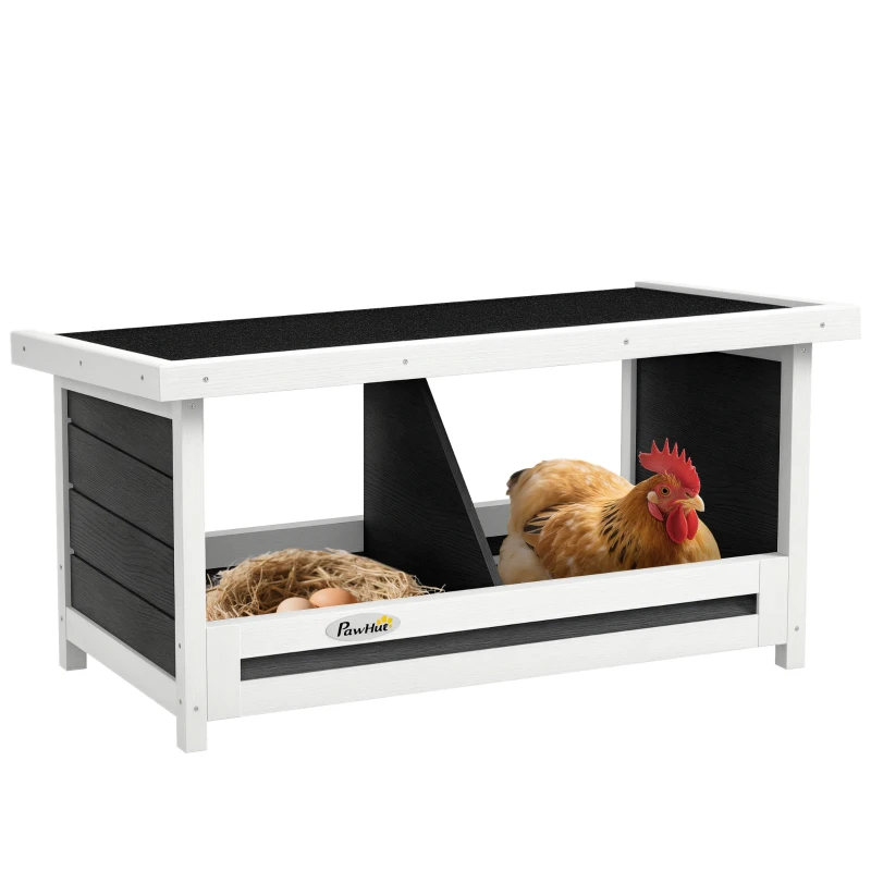 PawHut Nesting Boxes for Chickens, Chicken Coop Accessories with Asphalt Roof for Indoor Outdoor Use, Up to 2 Hens