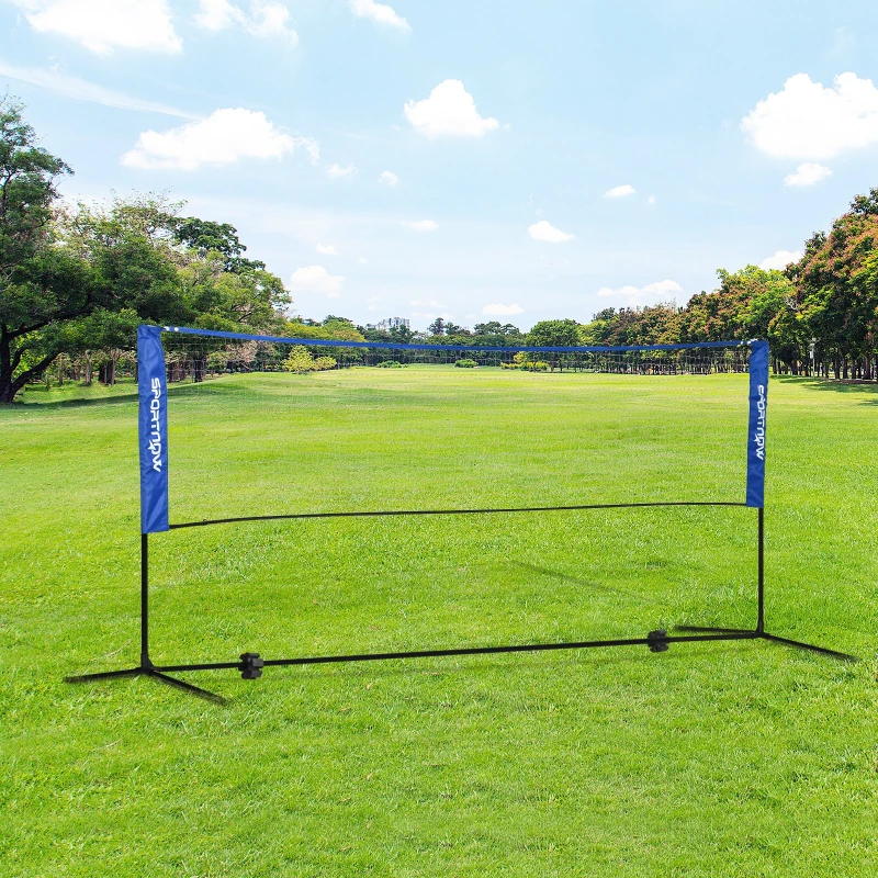 Soozier 10ft Badminton Net, Height Adjustable Outdoor Sports Net with Carry Bag, for Tennis, Pickleball and Volleyball, Blue