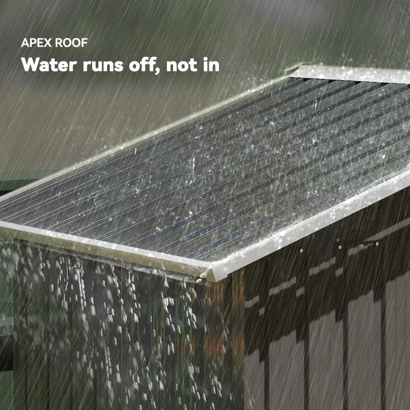 Outsunny 6.5x3.5ft Metal Garden Storage Shed for Outdoor Tool Storage with Double Sliding Doors and Vents, Dark Grey