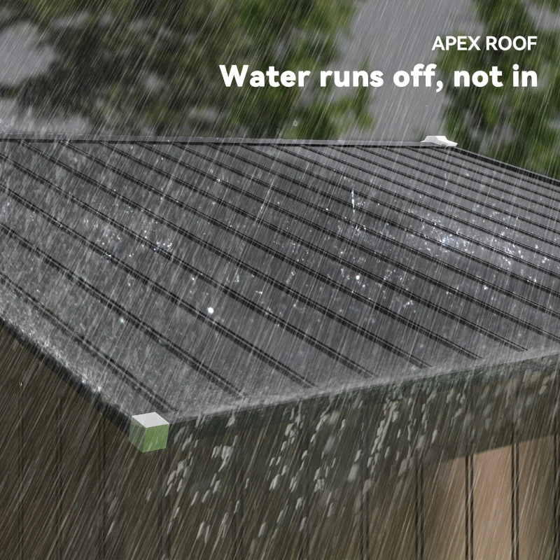 Outsunny 9.1'x6.4'x6.3' Garden Storage Shed w/ Foundation Kit Metal Tool Storage House w/ Double Doors Brown