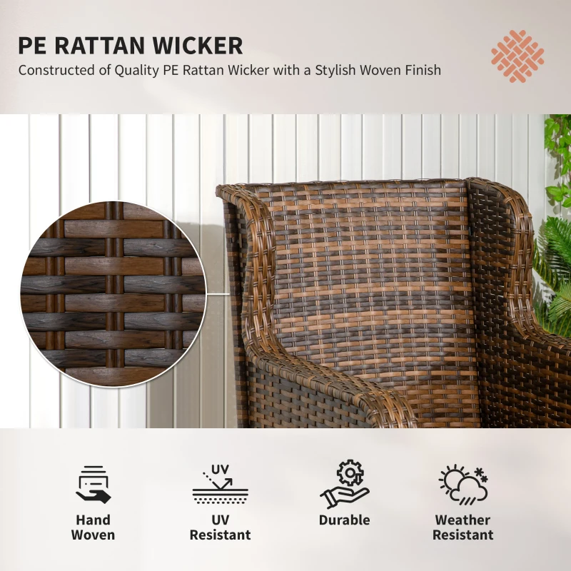 Outsunny 4 Piece Rattan Patio Furniture Set, Conversation Set with Swivel Glider Chairs Table Loveseat for Garden, Patio, Cream