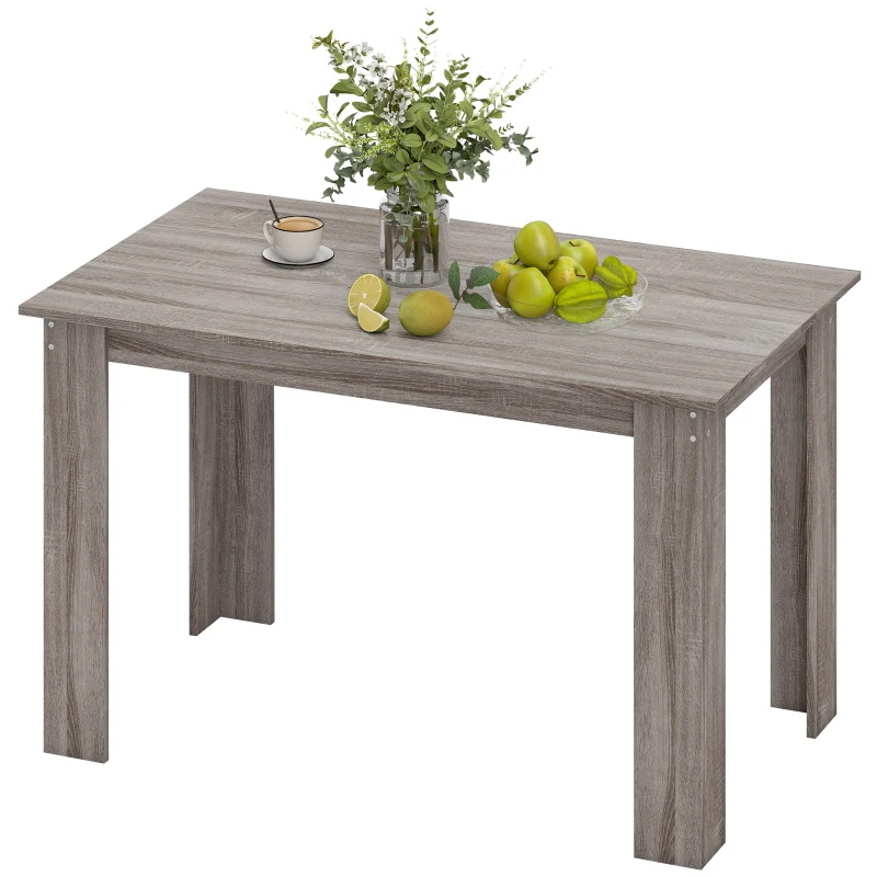 HOMCOM 47" Kitchen Table for 4-6 People, Dining Table with Wood Effect for Dining Room, Light Grey