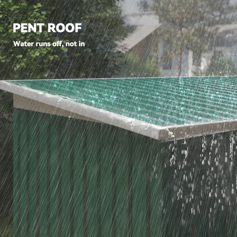 Outsunny 9' x 4' Metal Outdoor Storage Shed, Tool House with Double Lockable Doors for Backyard, Patio, Lawn, Garage, Dark Green