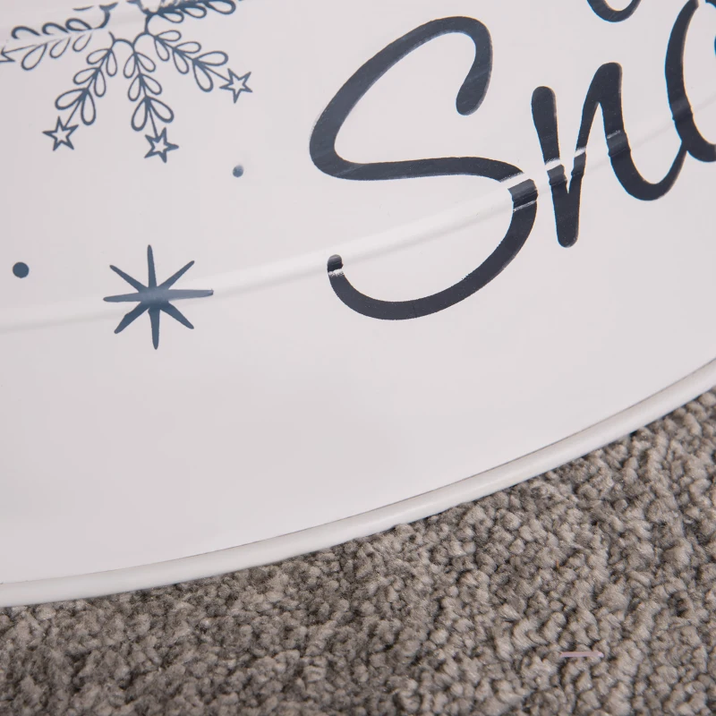 HOMCOM Christmas Tree Collar, Steel Tree Ring Skirt, Home Xmas Decoration for Christmas Tree, 26" x 26" x 9", White