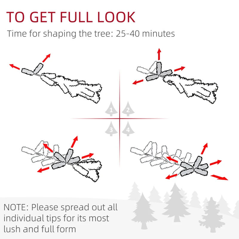 HOMOM 7.5ft Flocked Christmas Tree, Pencil Artificial Xmas Tree with Faux Snow, Dense Branches, Foldable Metal Base for Indoor Holiday Decor