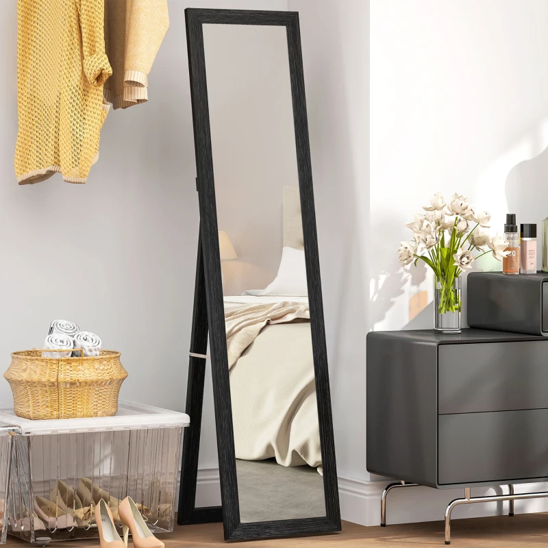 HOMCOM 15" x 62" Full Length Mirror for Bedroom, Free Standing Dressing Mirror, Wall Mirror for Living Room, Black