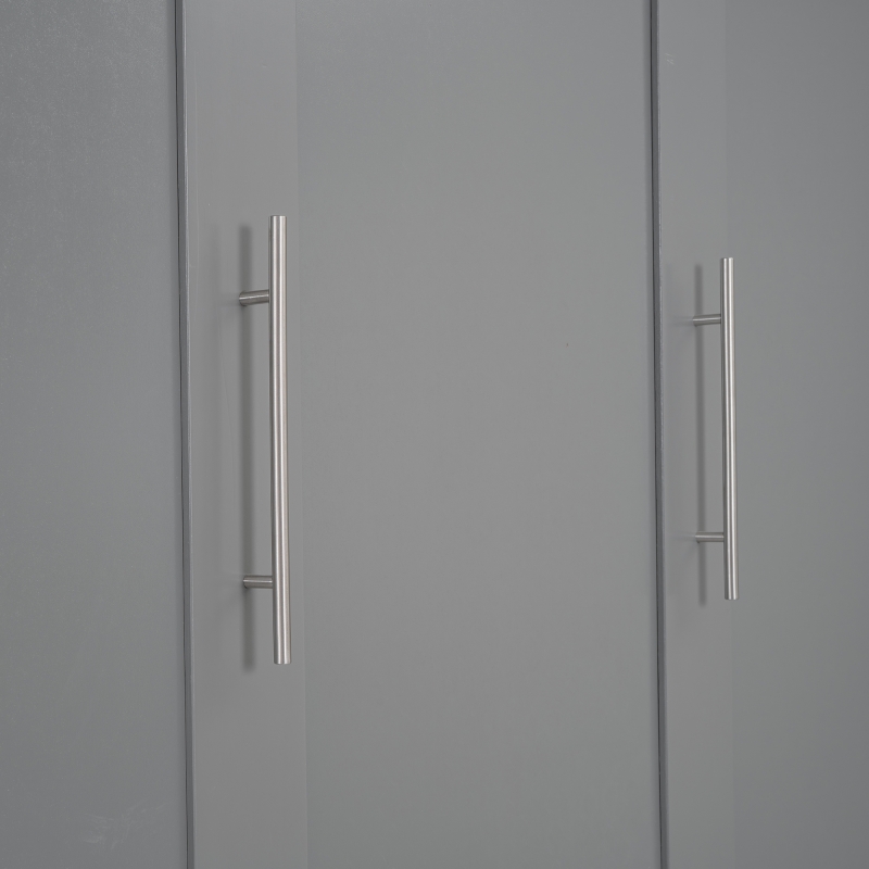 Full Size Murphy Bed with Shelves, LED Lights, Space-Saving Wall Bed with Flexible Slats, Dual Piston Mechanism, 91" L x 81" W x 84" H, Grey