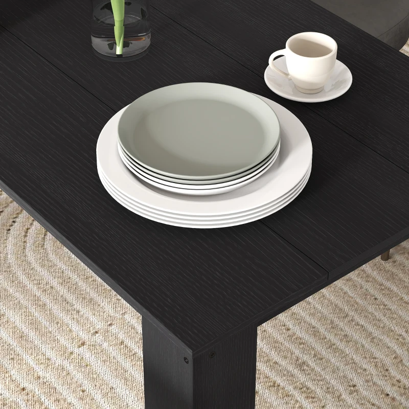 HOMCOM 47" Kitchen Table for 4-6 People, Dining Table with Wood Effect for Dining Room, Black