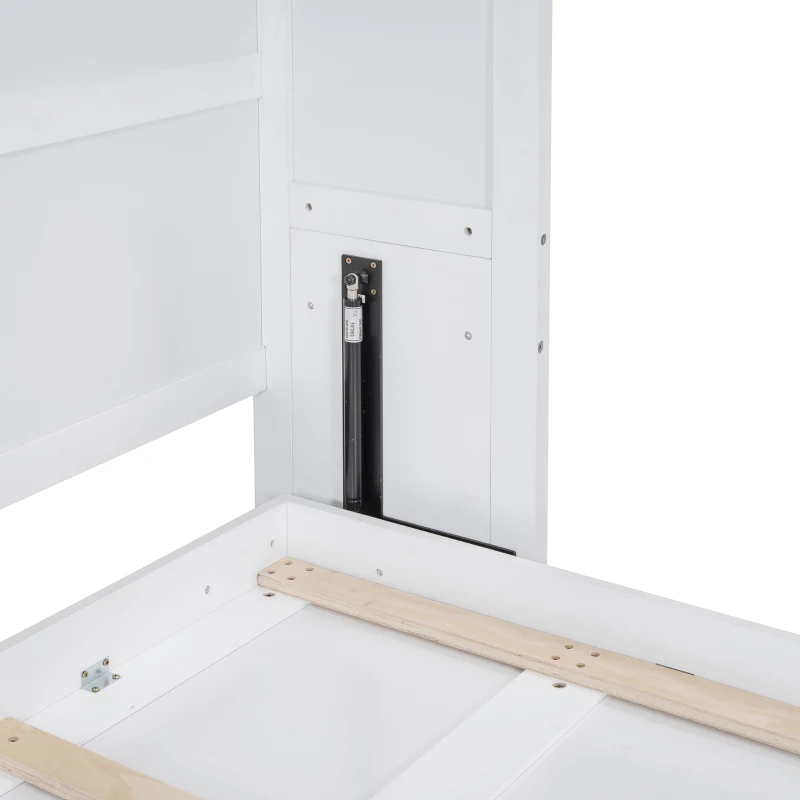 Queen Size Murphy Bed with Cabinets, Space-saving Design and Integrated Storage, Easy assembly, 117.5" L x 16" W x 88" H, White