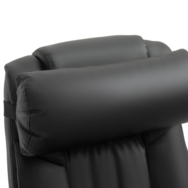 Vinsetto 6-Point Vibration Massage Chair, Height Adjustable Reclining Computer Chair with Retractable Footrest, Black