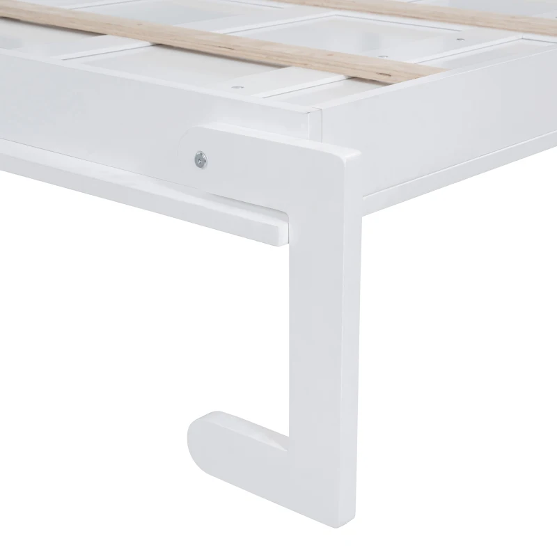 Queen Size Murphy Bed with Cabinets, Space-saving Design and Integrated Storage, Easy assembly, 117.5" L x 16" W x 88" H, White