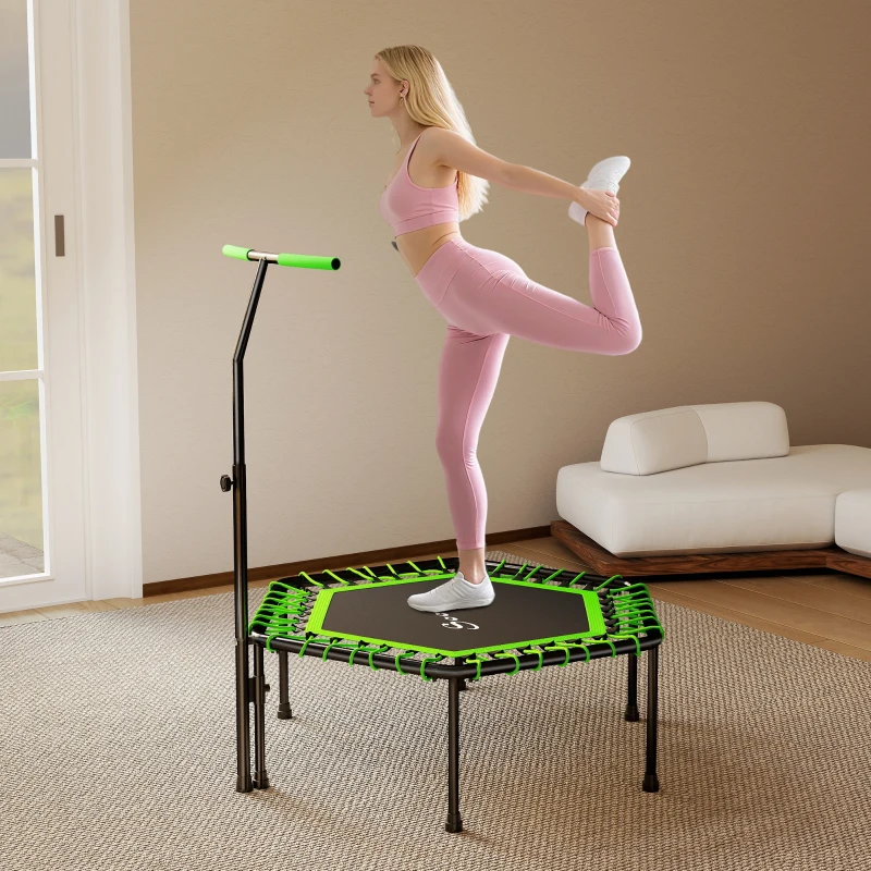Soozier 45" Rebounder Trampoline for Adults, Mini Fitness Trampoline Bungee Rebounder with 3-Level Adjustable Handle