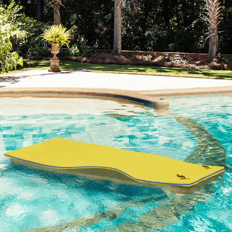 Soozier 6.5' x 2' Roll-Up Pool Float Pad Water Floating Mat for Lake, Ocean, Pool Playing, Relaxing & Recreation, Yellow