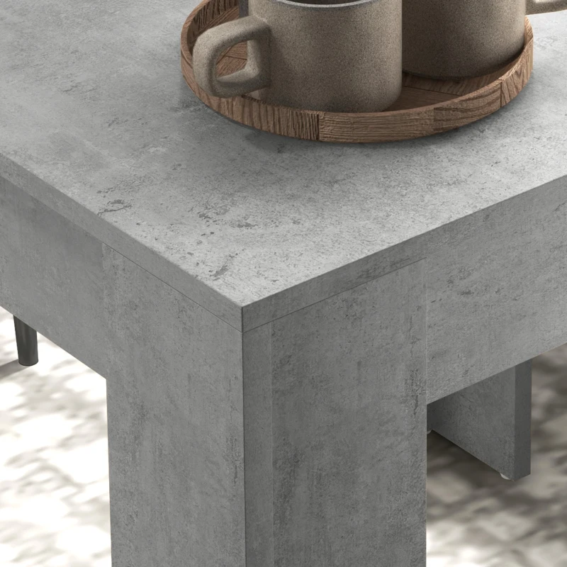 HOMCOM Dining Table Set for 2, Square Kitchen Table and Chairs, Dining Room Table and PU Leather Upholstered Chairs, Grey