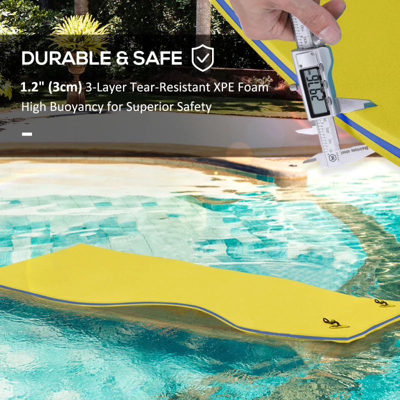 Soozier 6.5' x 2' Roll-Up Pool Float Pad Water Floating Mat for Lake, Ocean, Pool Playing, Relaxing & Recreation, Yellow