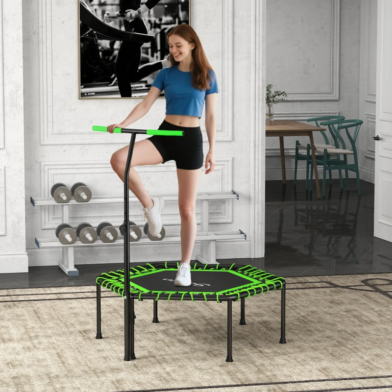 Soozier 45" Rebounder Trampoline for Adults, Mini Fitness Trampoline Bungee Rebounder with 3-Level Adjustable Handle