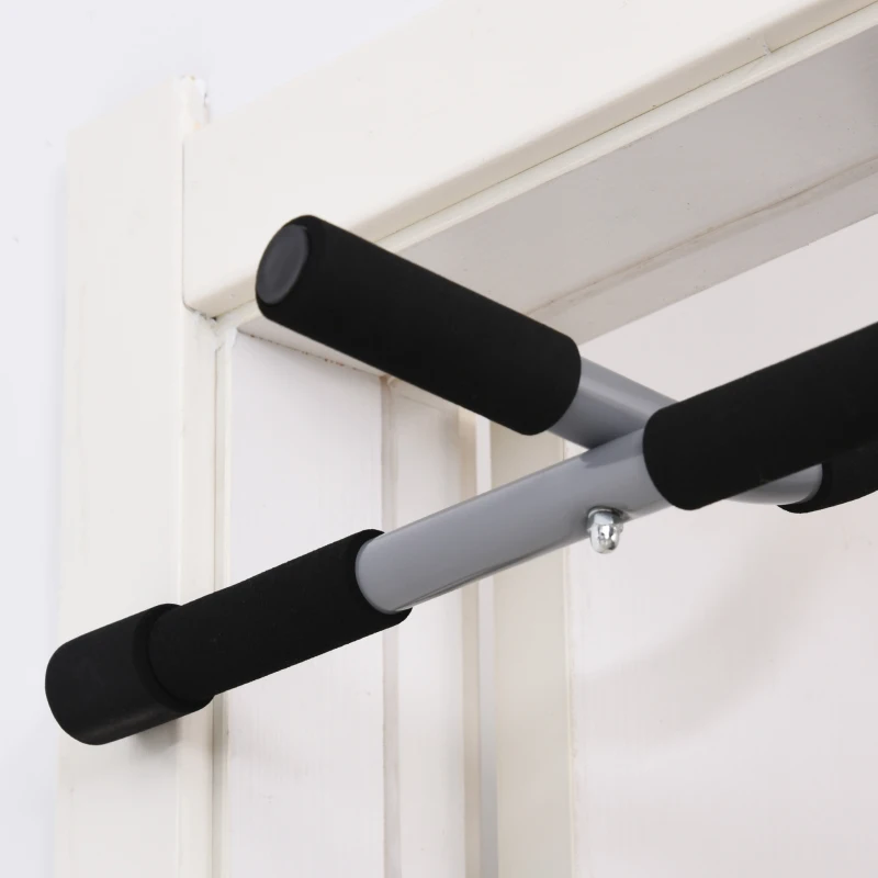 Soozier Pull-Up Bar for Doorway, Home Fitness Door Horizontal Chin up Bar for Indoor Gym Upper Body Workout, Grey