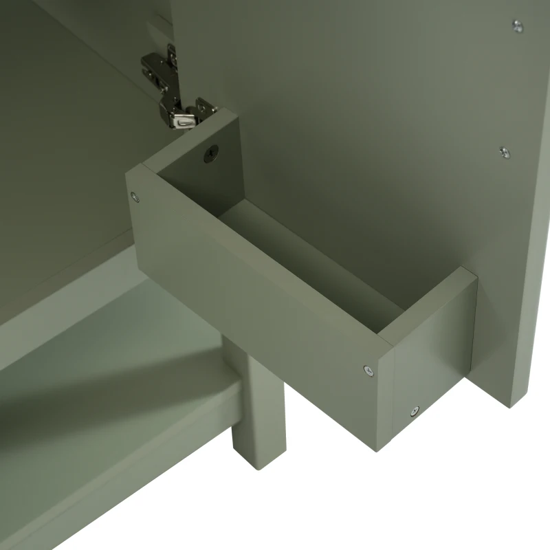 30" Bathroom Vanity with Ceramic Sink, Ample Storage, Soft Close Doors, Cabinet with Solid Wood frame, 30" L x 18.5" W x 34" H, Green+White