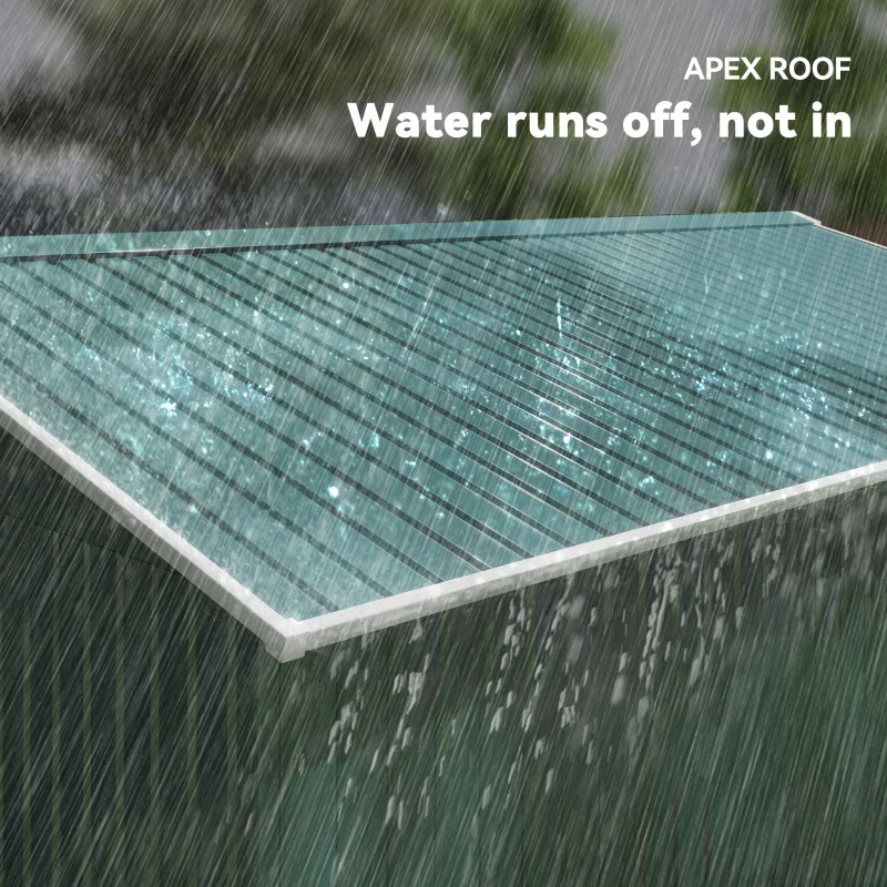 Outsunny 11' x 13' Practical Backyard Garden Storage Tool Shed with Double Sliding Door Garden Tool Shed with 4 Ventilation Slots, Green