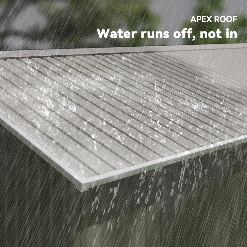 Outsunny 11' x 13' Practical Backyard Garden Storage Tool Shed Double Sliding Door 4 Ventilation Slots, Light Grey