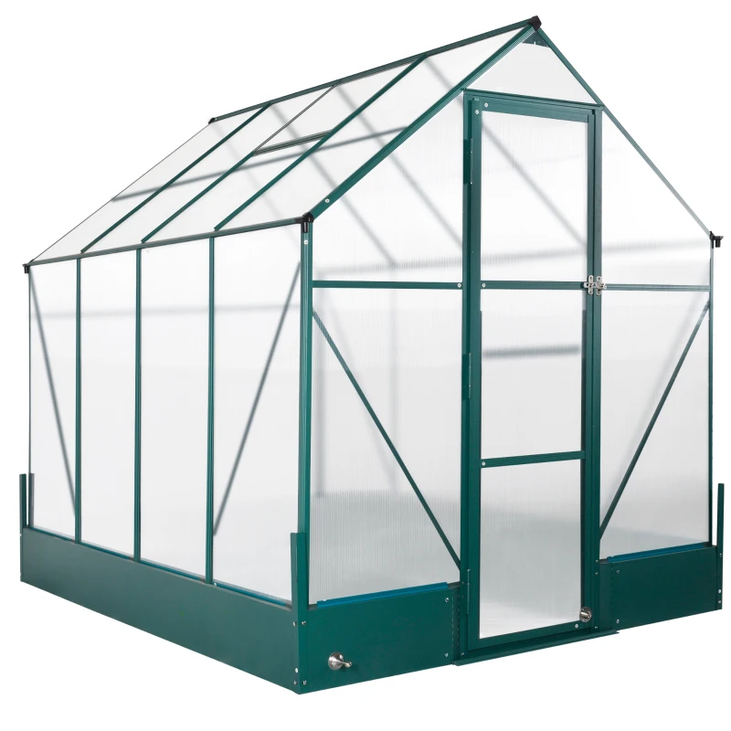 Outsunny 8.2' x 6.2' Greenhouse Aluminum Frame with Temperature Controlled Window