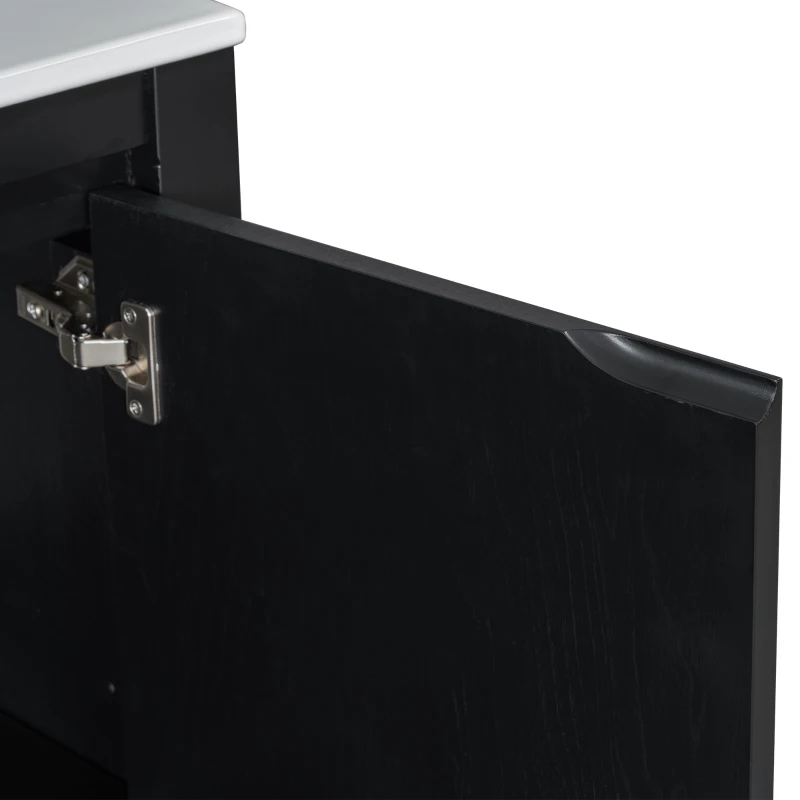 36" Bathroom Vanity with Ceramic Sink, Solid Wood Construction, Storage Cabinet with Soft Close Doors, 36" L x 18.5" W x 34" H, Espresso