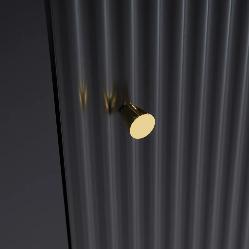 Modern Floating Bathroom Vanity with Ceramic Basin and Side Storage, Cabinet with Rose Golden Handle, 21.5" L x 12" W x 26.5" H, Black