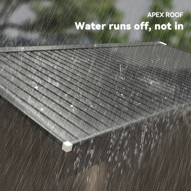 11' x 13' Garden Storage Shed - Metal Tool Storage House, Foundation Kits Included, Brown