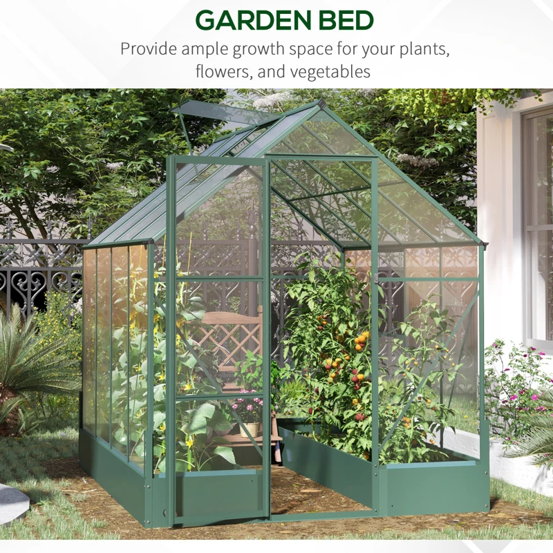 Outsunny 8.2' x 6.2' Greenhouse Aluminum Frame with Temperature Controlled Window