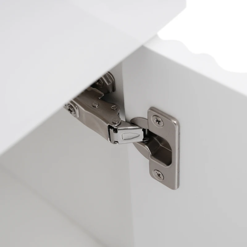 Modern Floating Bathroom Vanity with Ceramic Basin and Side Storage, Cabinet with Rose Gold Handle, 21.5" L x 12" W x 26.5" H, White