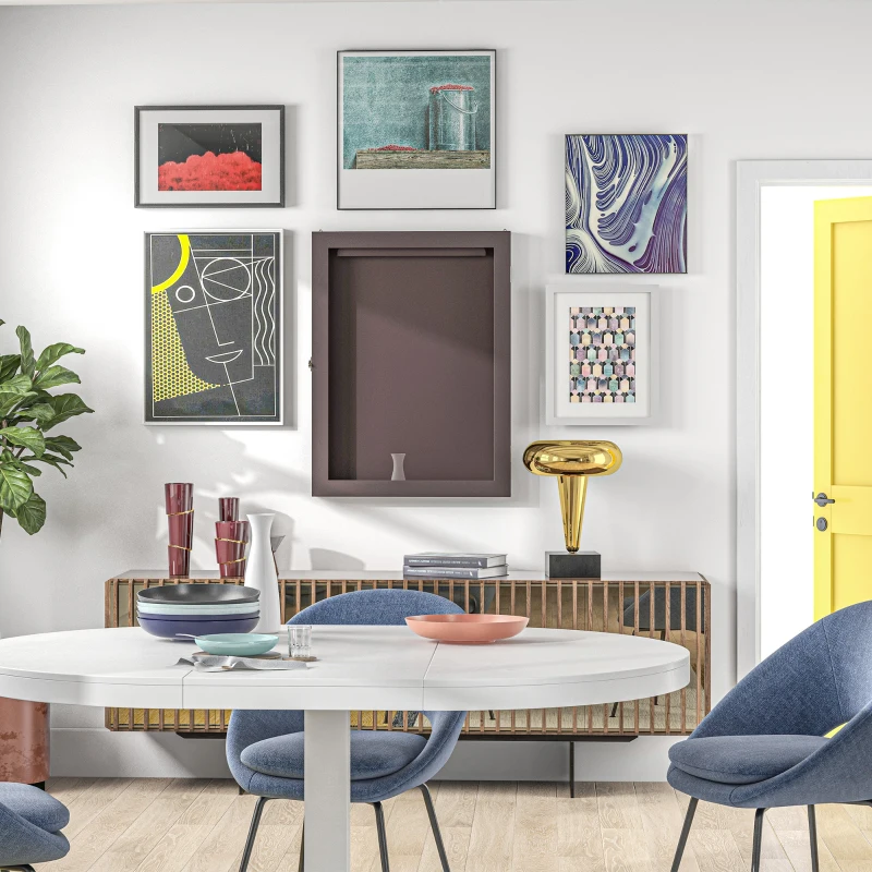 HOMCOM 28" x 35" Hockey Jersey Frame, Jersey Shadow Box for Basketball Football Baseball, Brown