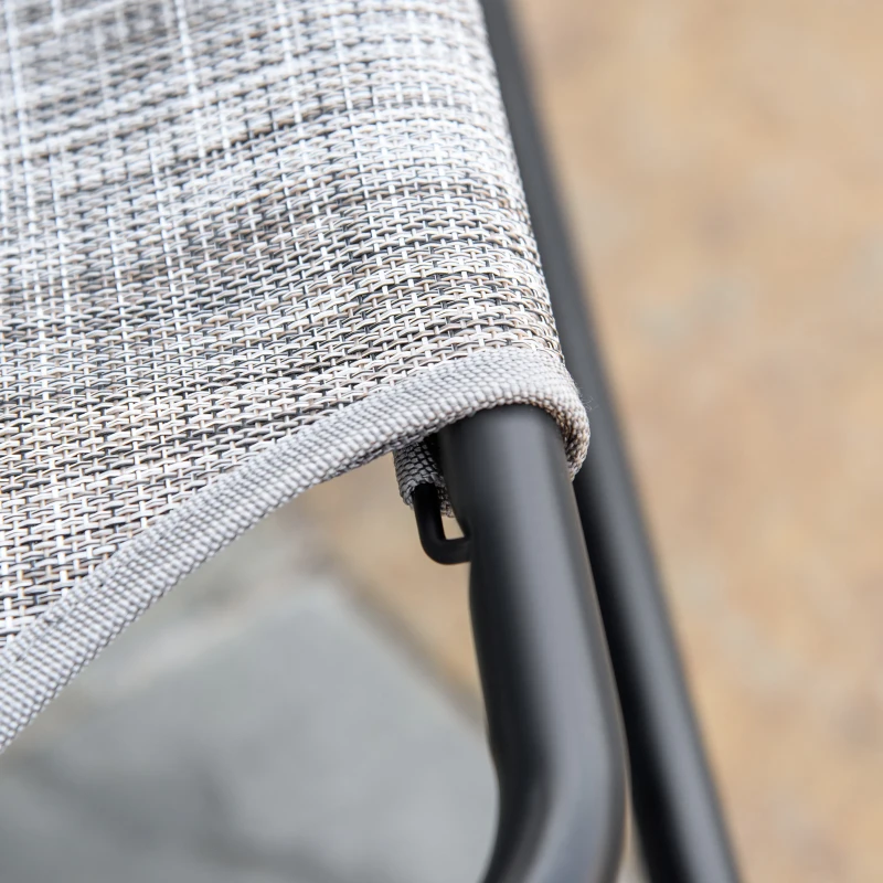 Outsunny Garden Rocking Chair, Outdoor Indoor Sling Fabric Rocker for Patio, Balcony, Porch, Gray and Brown