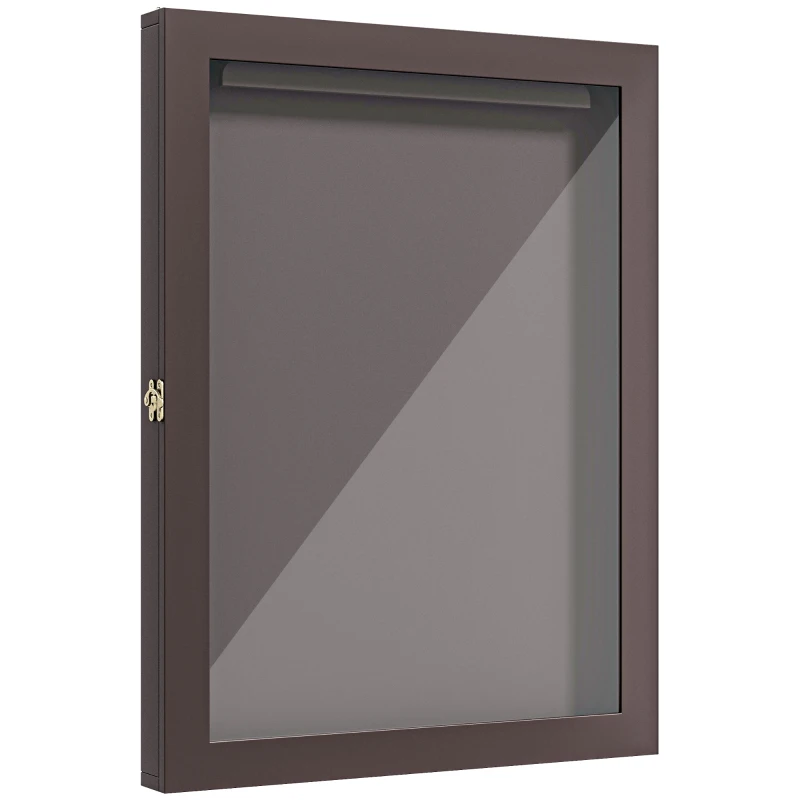 HOMCOM 28" x 35" Hockey Jersey Frame, Jersey Shadow Box for Basketball Football Baseball, Brown