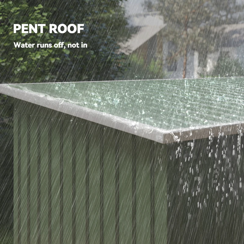 Outsunny 9' x 4' Garden Metal Storage Shed Outdoor Equipment Tool Box with Foundation Kit, Ventilation & Doors, Light Green