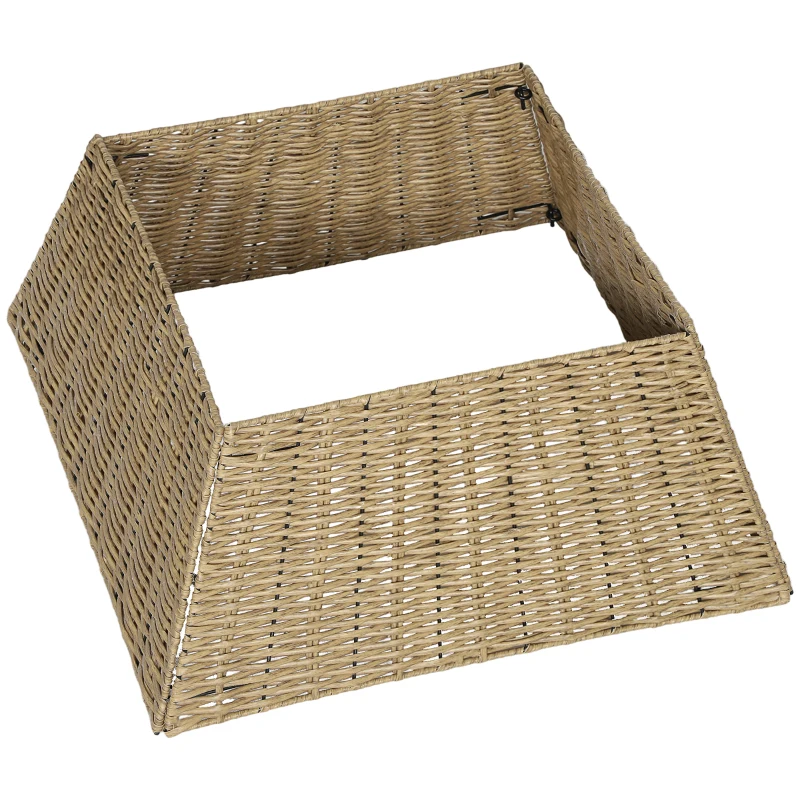 HOMCOM Rustic Christmas Tree Skirt, Plastic Christmas Tree Collar for Party, Holiday, Home Decoration, Natural