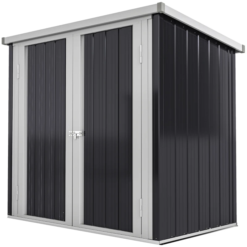 Outsunny 5x3 Metal Garden Storage Shed with Double Door, Durable Metal Shed for Garden, Patio, Lawn, Black