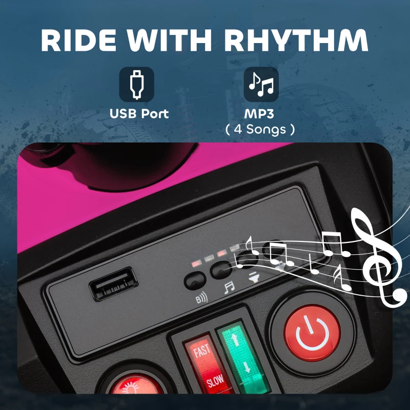 Qaba 2-Seater All-Terrain 4 Wheeler, 24V Kids ATV Ride-On, Electric Quad Car with Dual Motor, for Boys and Girls, Pink