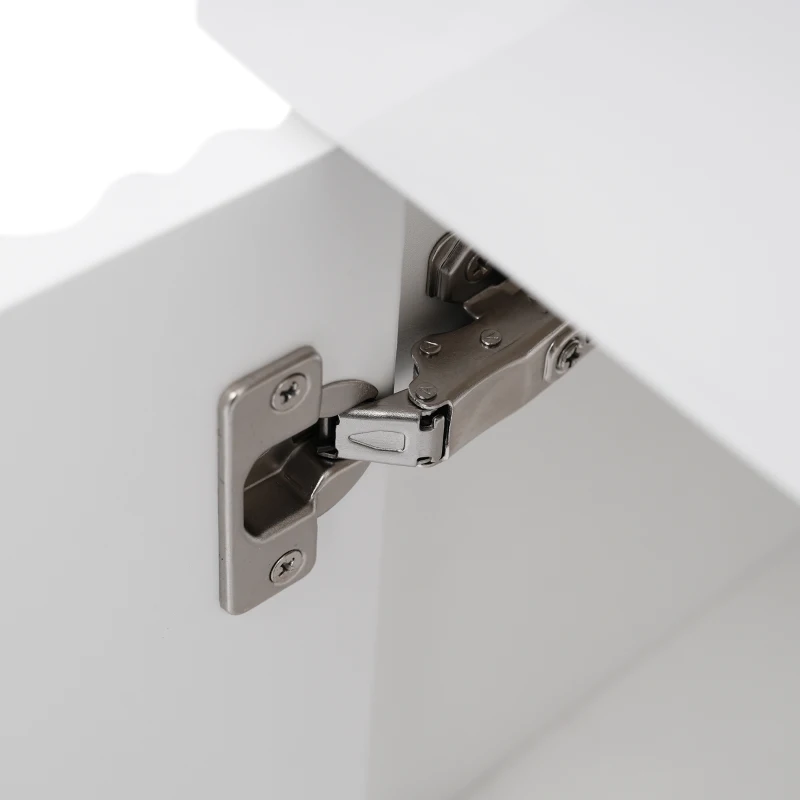 Modern Floating Bathroom Vanity with Ceramic Basin and Right Side Storage, Cabinet with Rose Gold Handle, 21.5" L x 12" W x 26.5" H, White