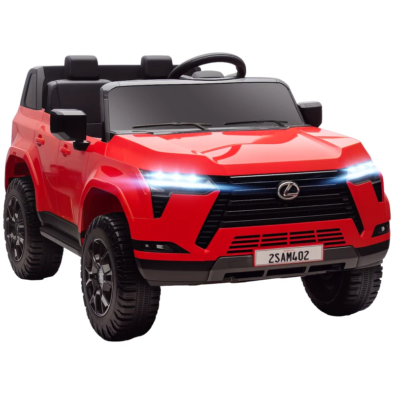 Qaba 12V Ride On Car, Licensed Lexus GX550, 2-Seater Kids Electric Vehicle with Remote Control and Suspension System, Red