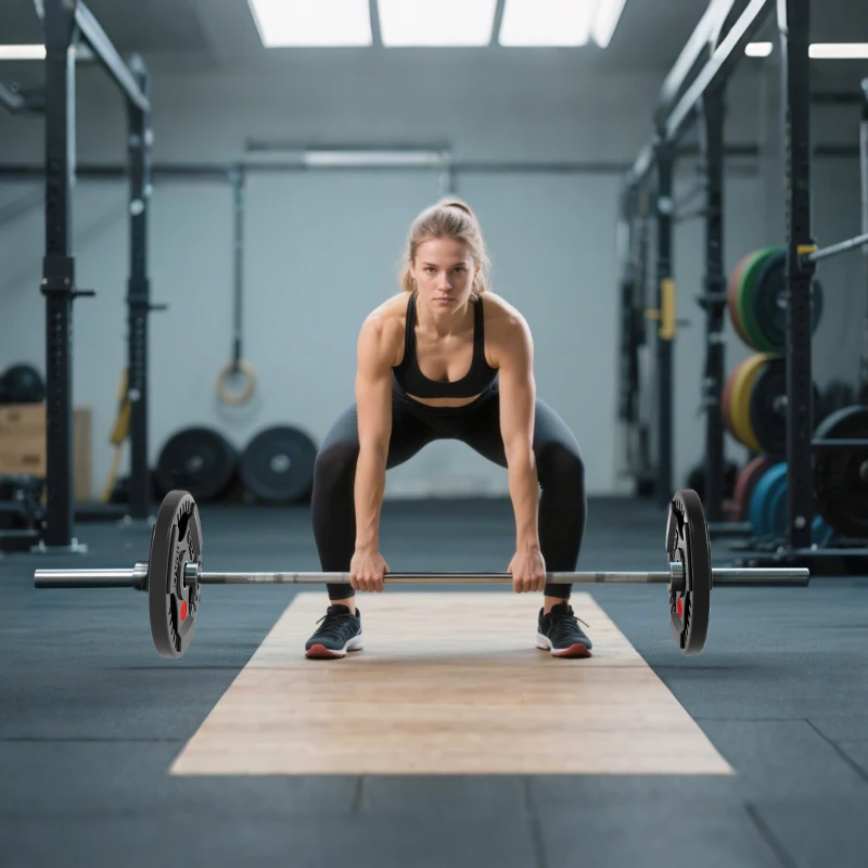 Soozier Weight Plates Set, 2-Inch Barbell Weights Set w/Tri-Grips for Home Gym Weightlifting and Strength Training, 2 x 22lbs