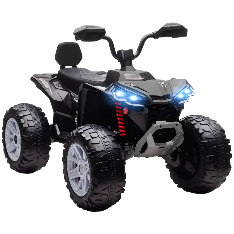 Qaba 2-Seater All-Terrain 4 Wheeler, 24V Kids ATV Ride-On, Electric Quad Car with Dual Motor, for Boys and Girls, Black