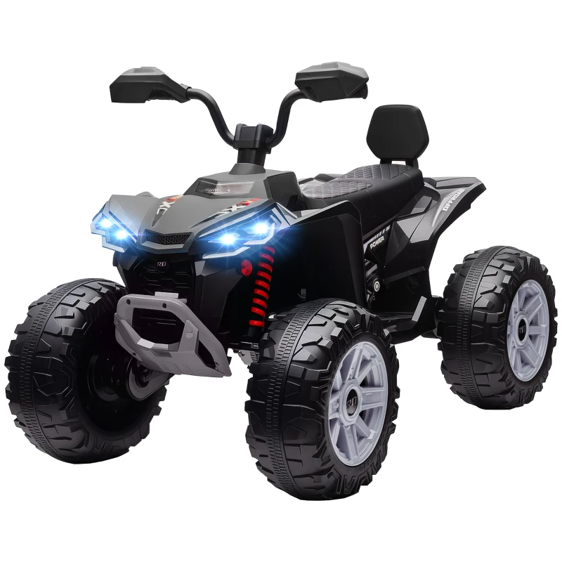 Qaba 2-Seater All-Terrain 4 Wheeler, 24V Kids ATV Ride-On, Electric Quad Car with Dual Motor, for Boys and Girls, Black