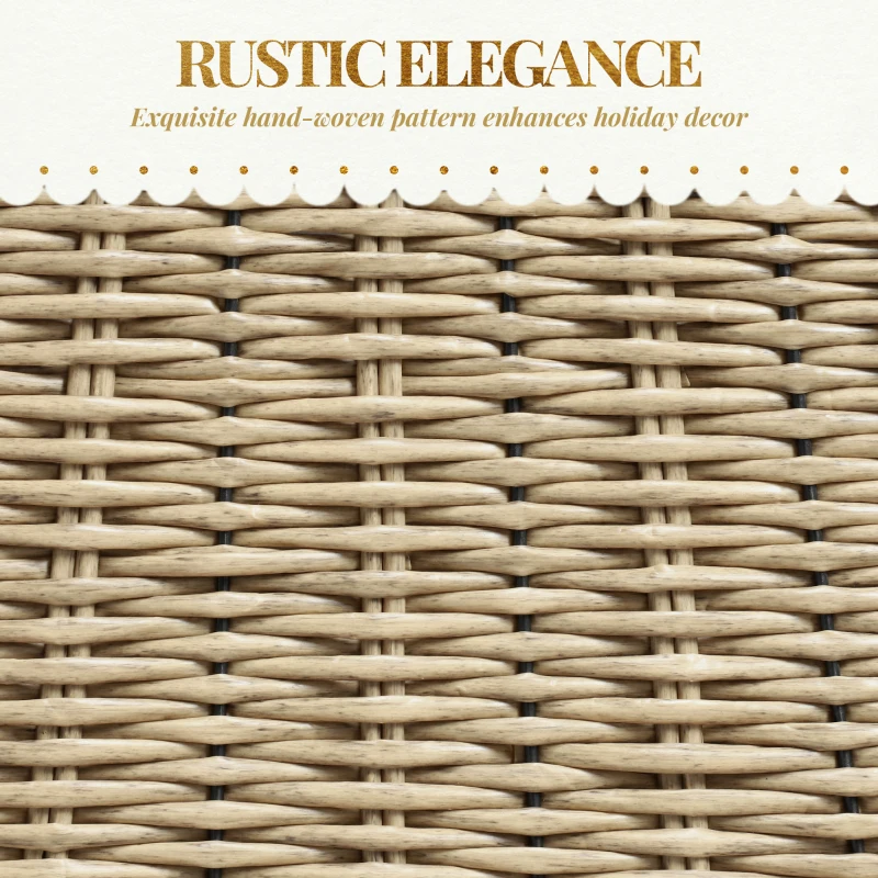 HOMCOM Rustic Christmas Tree Skirt, Plastic Christmas Tree Collar for Party, Holiday, Home Decoration, Natural