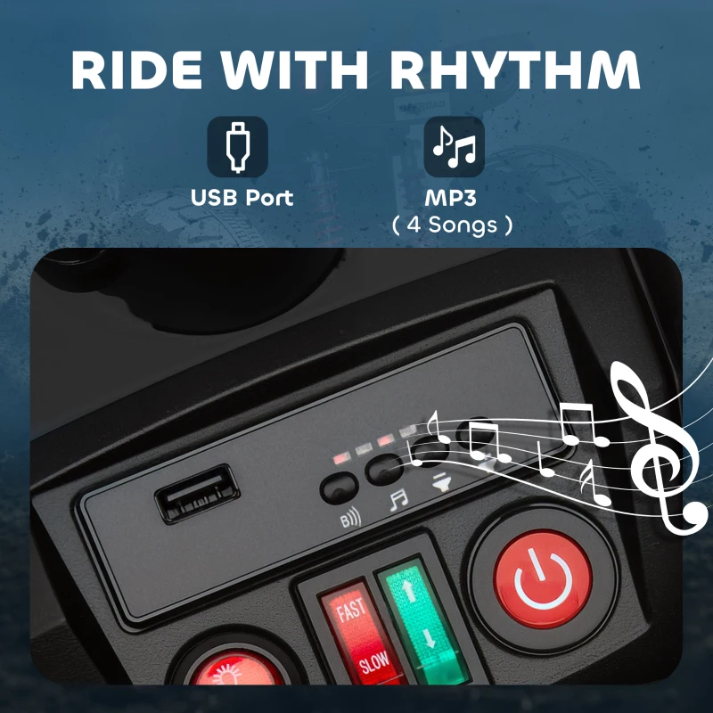 Qaba 2-Seater All-Terrain 4 Wheeler, 24V Kids ATV Ride-On, Electric Quad Car with Dual Motor, for Boys and Girls, Black