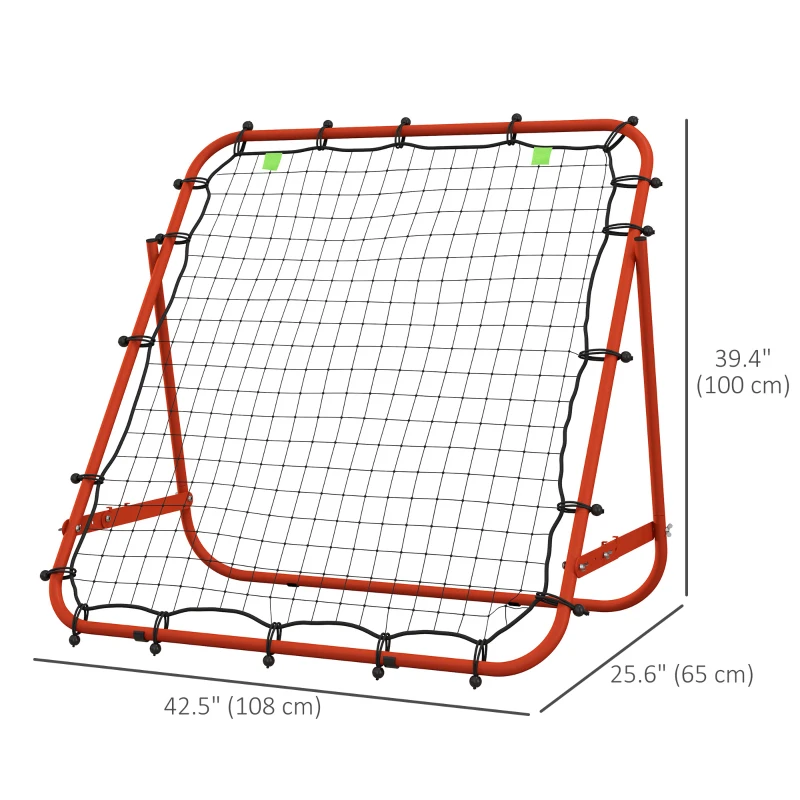 Soozier Volleyball Rebounder Net, Adjustable Soccer Rebounder, Baseball Volleyball Training Equipment Aid, Red