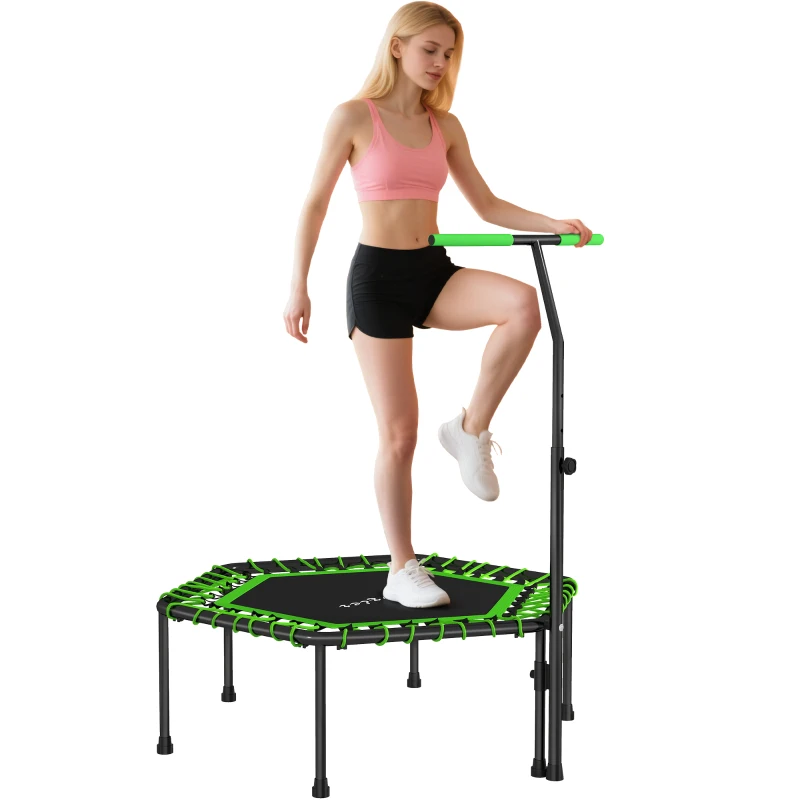 Soozier 45" Rebounder Trampoline for Adults, Mini Fitness Trampoline Bungee Rebounder with 3-Level Adjustable Handle