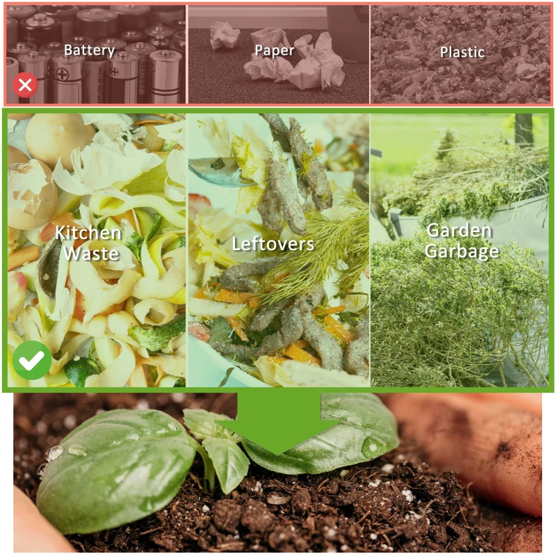 Outsunny Tumbling Compost Bin Outdoor Dual Chamber 360° Rotating Composter 43 Gallon with Sliding Doors, Blue